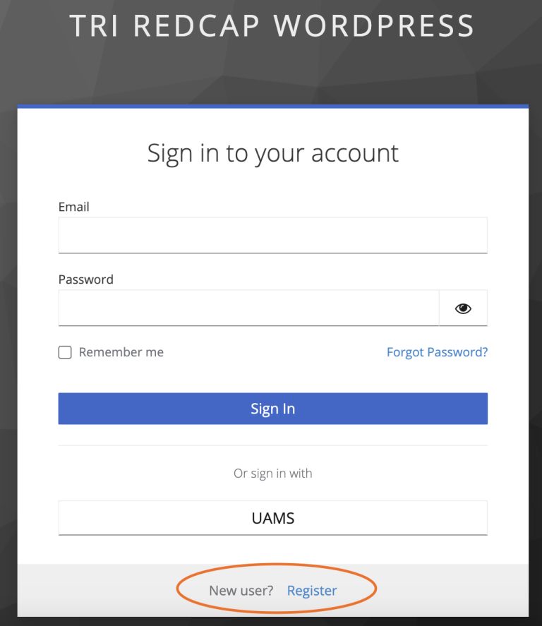 tri login screen